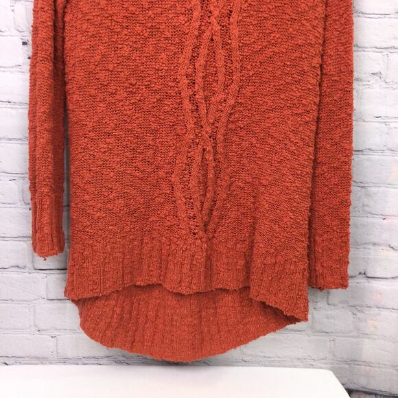 Moth Anthropologie Women's Cowl Neck Oversized Knit Tunic Sweater Dress Orange S - Picture 3 of 11